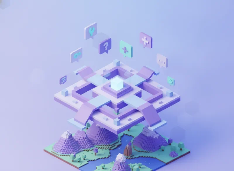 Roblox support illustration showing a friendly help hub